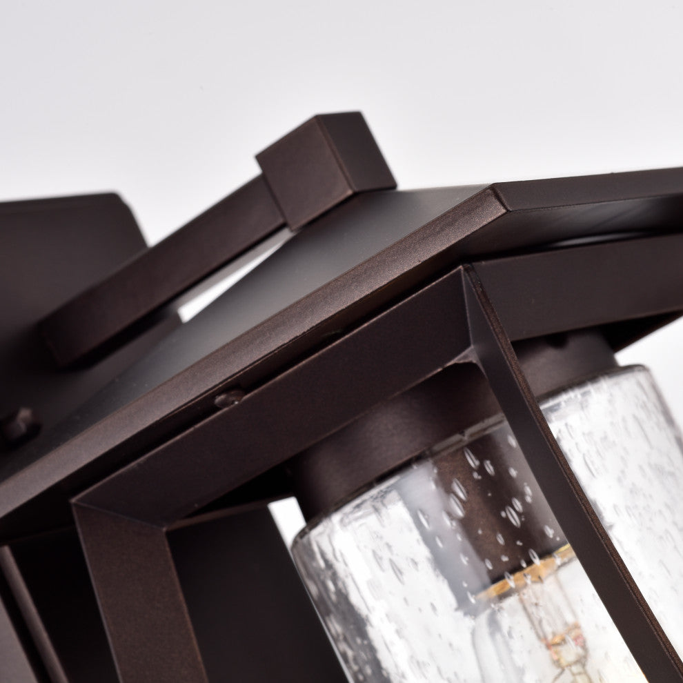 CHLOE Lighting RUSSELL Transitional 1-Light Oil Rubbed Bronze Outdoor Sconce