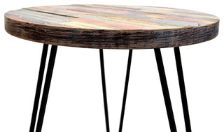 Reclaimed Wood End Table, Green, 18" X 18" X 20"