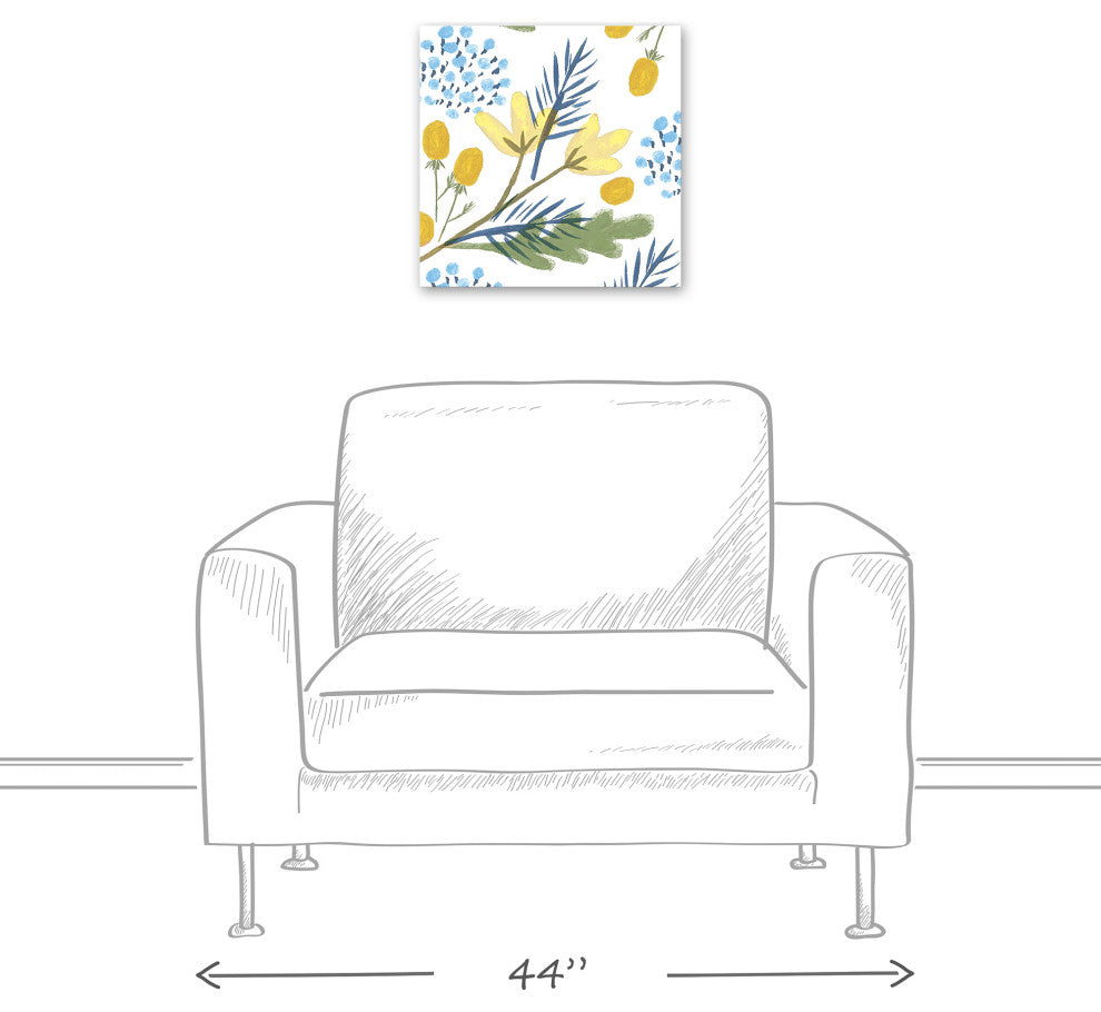 Yellow Botanicals 16x16 Canvas Wall Art