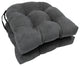 16" Solid Microsuede U-Shaped Tufted Chair Cushions, Set of 2, Steel Gray