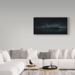 Miguel Angel Martin 'Dark New York Skyline' Canvas Art, 47"x24"
