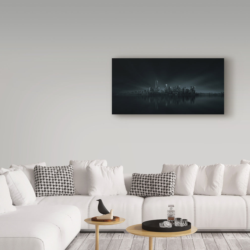 Miguel Angel Martin 'Dark New York Skyline' Canvas Art, 47"x24"