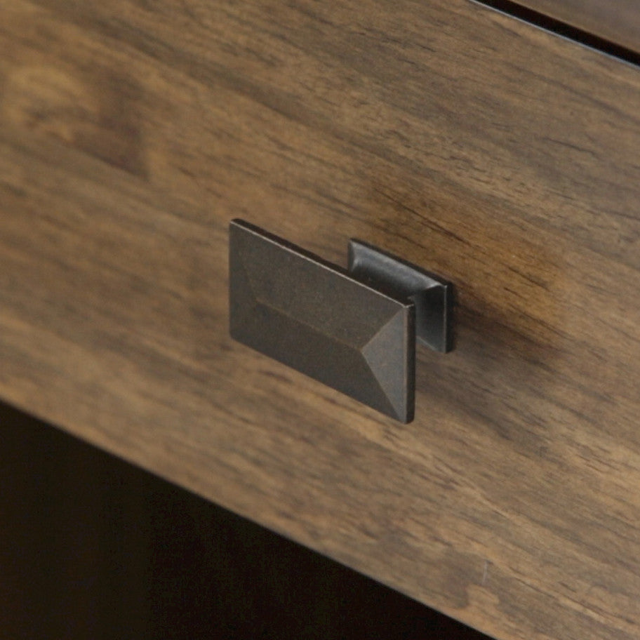 Artisan SOLID WOOD Bedside Table in Rustic Natural Aged Brown