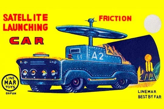 Satellite Launching Car A2 - Gallery Wrapped Canvas Art 28" x 42"
