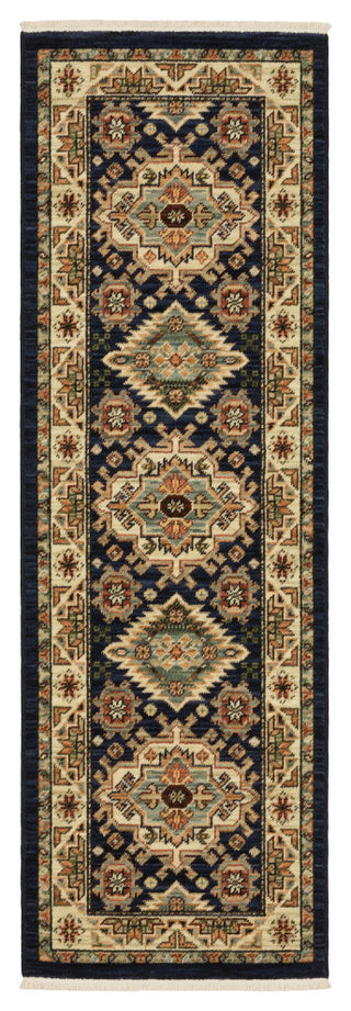 Oriental Weavers Lilihan 532B6 Medallion Rug, Navy, 3'3"x5'