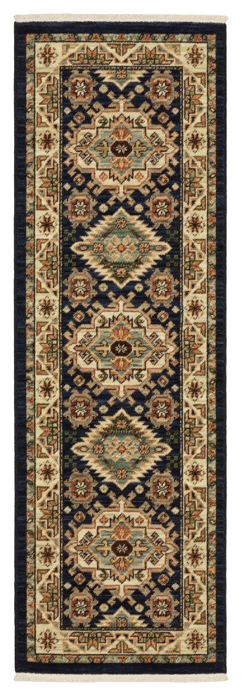 Oriental Weavers Lilihan 532B6 Medallion Rug, Navy, 3'3"x5'