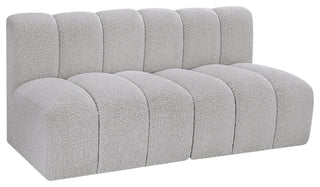 Arc Boucle Fabric Upholstered 2-Pc. Modular Sofa, Grey