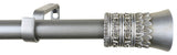 1" Diameter Tribale Curtain Rod, 48"-84", Pewter