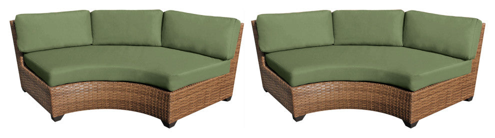 Laguna Curved Armless Sofa 2 Per Box in Aruba, Cilantro