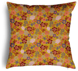 Succulent Garden Accent Pillow With Removable Insert, Mustard, 26"x26"