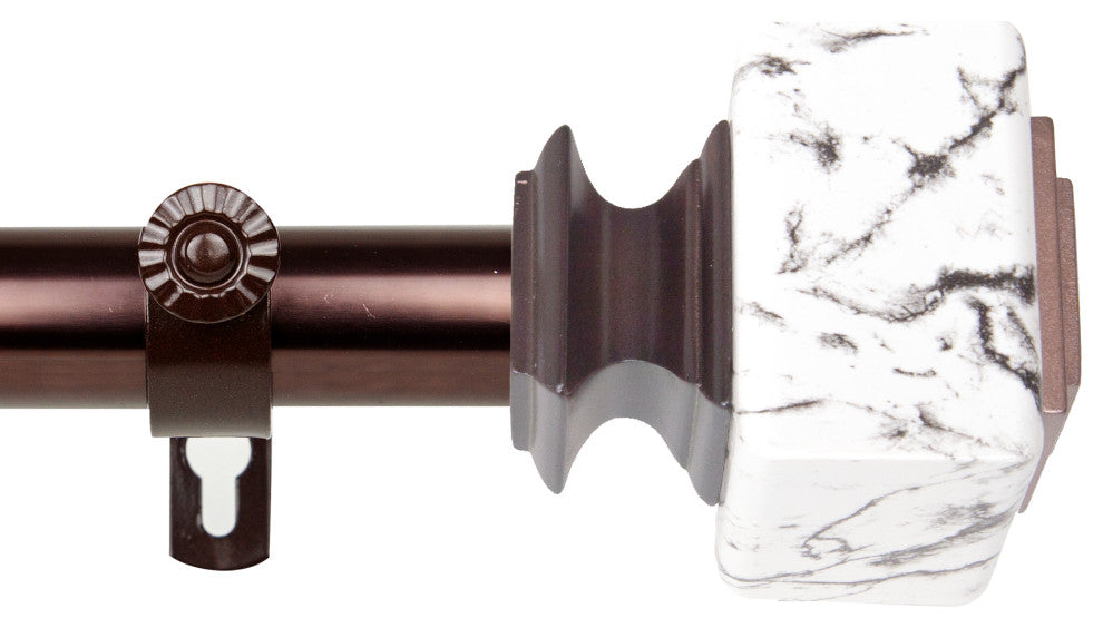 Brielle 1" Diameter Curtain Rod, Bronze, 120-170"