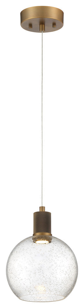 Access Port Nine 1-Light Burgundy LED Pendant Brass