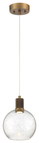 Access Port Nine 1-Light Burgundy LED Pendant Brass