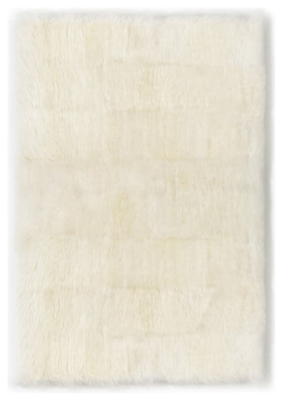 Longwool Sheepskin Straight Edge Rug, Ivory, 4'x6'