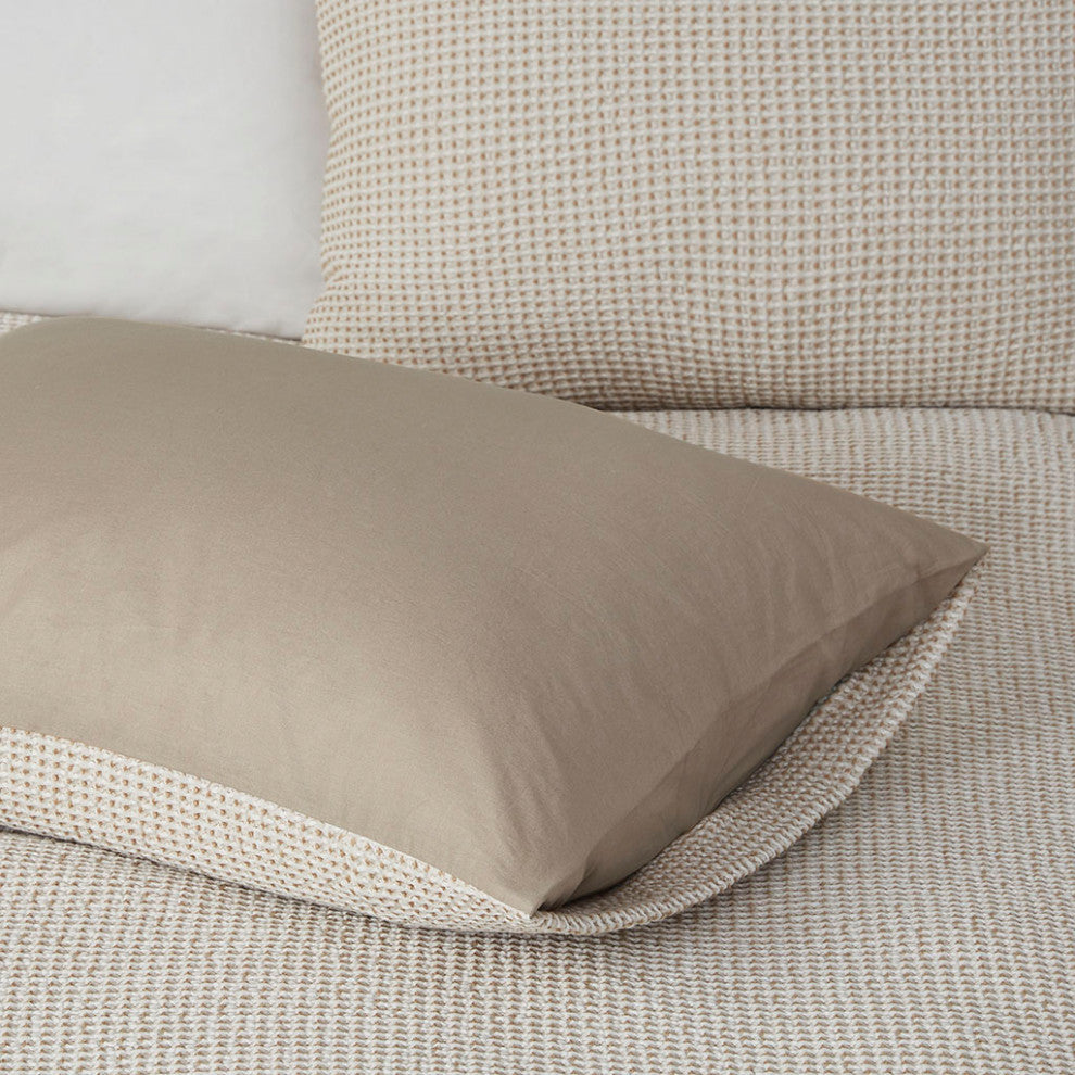 Clean Spaces Mara 3 Pc Cotton and Rayon Blend Waffle Weave Duvet Cover Set