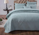 Seafoam Blue Diamond Pastel Cotton Bedspread Set, Queen
