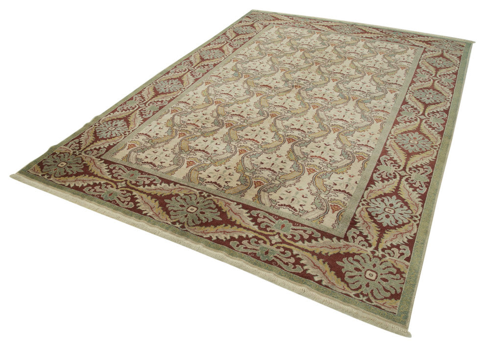 Rug N Carpet - Hand-Knotted Oriental 6' 6" x 9' 6" Unique Oushak Area Rug