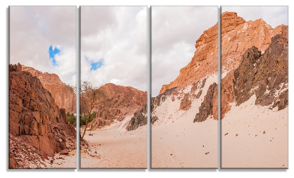 "Fantastic Panorama of White Canyon" Wall Art Landscape, 4 Panels, 48"x28"