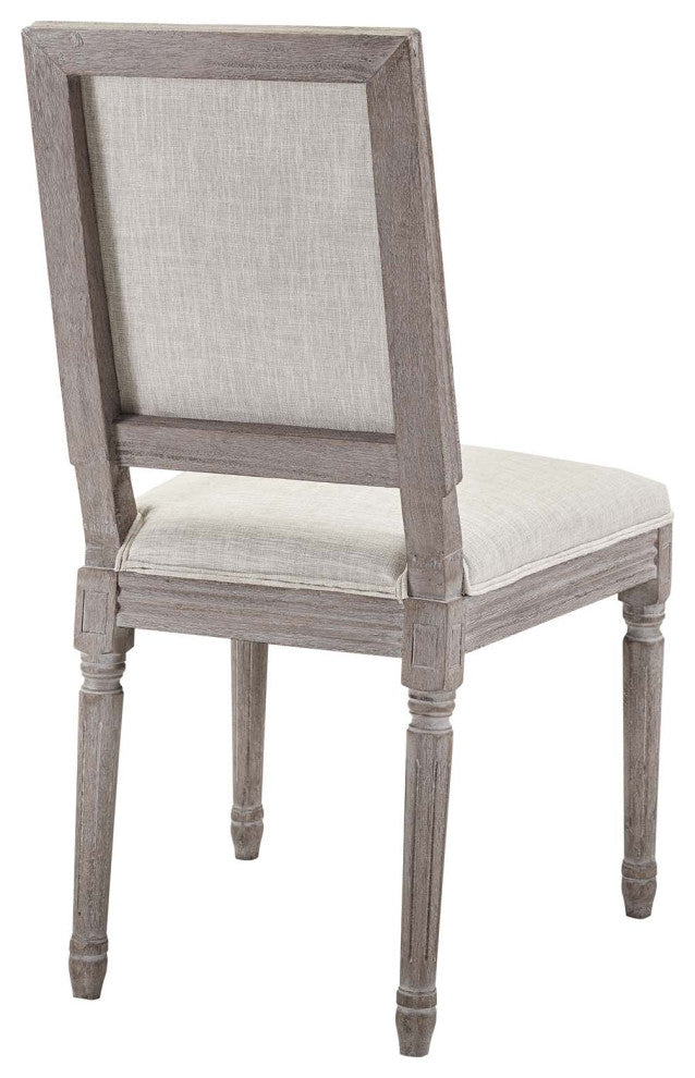 Court Dining Side Chair Upholstered Fabric Set of 4, Beige