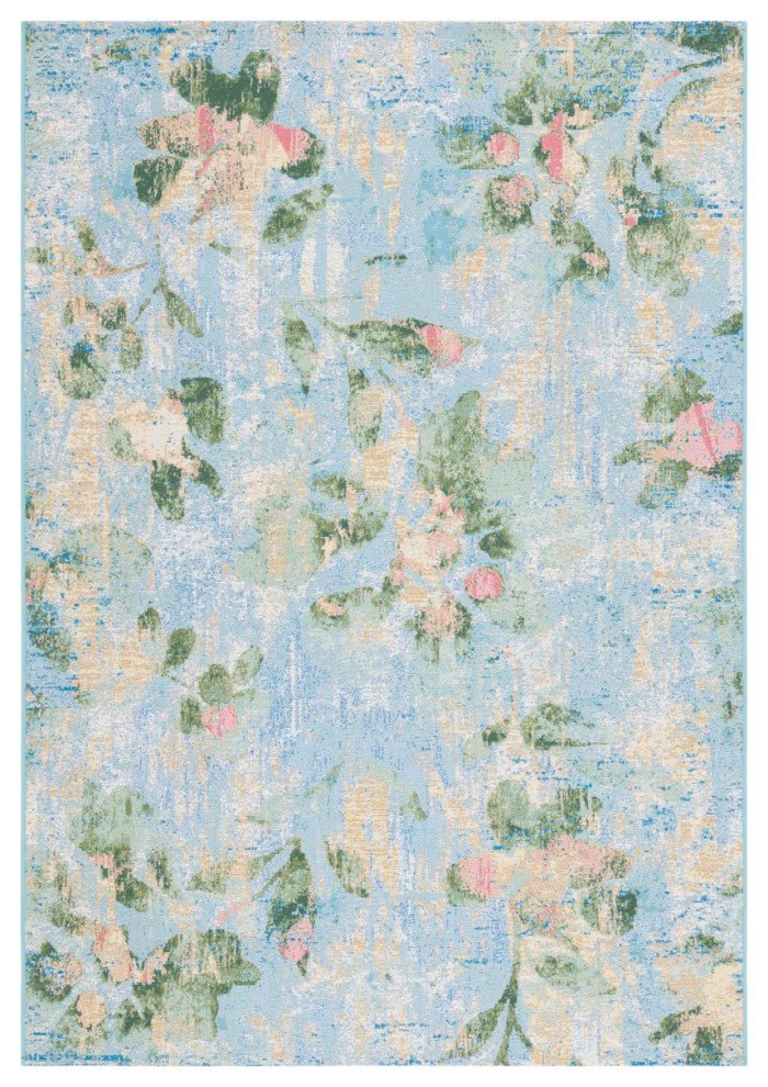 Safavieh Barbados Collection Indoor-Outdoor, BAR522 Rug, Light Blue/Green, 4'x6'