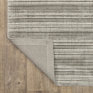 Cayden Textural Stripe Wool Blend Grey/ Ivory Hand-tufted Rug 8' x 10'
