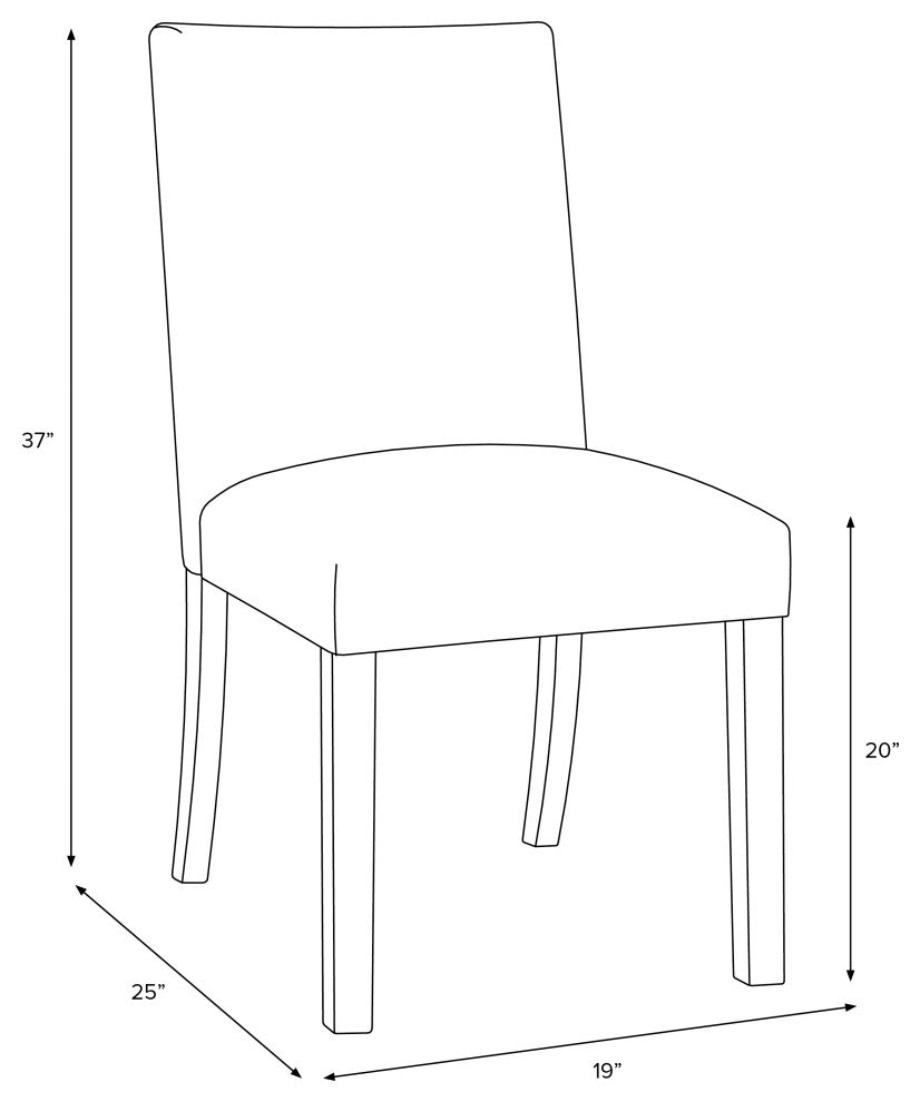 Square Dining Chair With Tapered Legs, Ikat Scribble Slate Oga