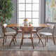 GDF Studio 5-Piece Nerron Mid Century Wood Dining Set, Light Beige