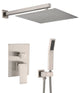 12 inch Wall-Mounted Square Completed Shower System with Handheld Shower and Hea
