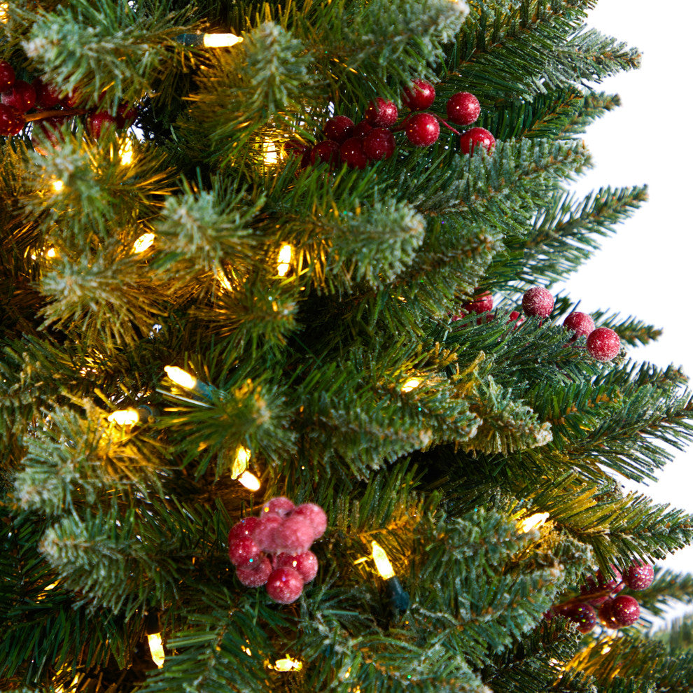 T3281 5' Frosted Colorado Aspen Pre-Lit Artificial Porch Christmas Tree