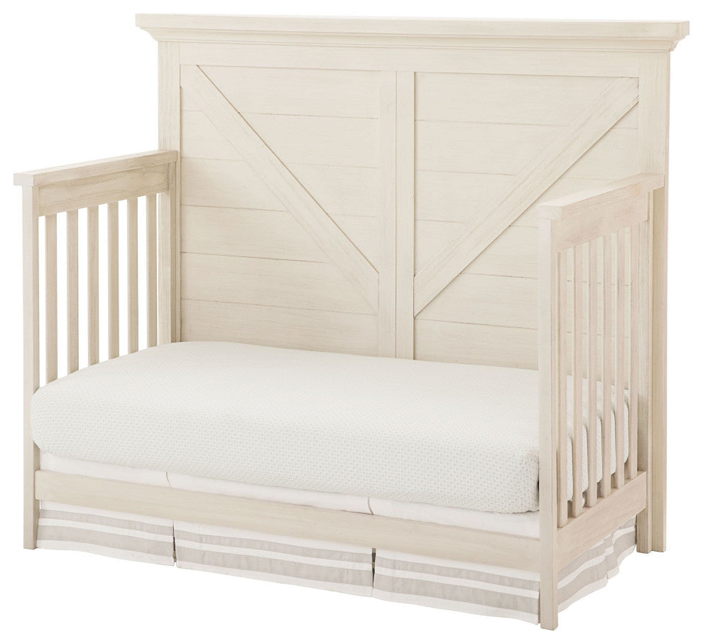 Westfield 50"W Wood 4-in-1 Convertible Crib, Brushed White