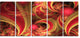 Pink Symmetrical Fractal Pattern, Floral Canvas Art Print, 60"x28", 5 Panels