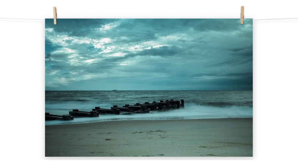 Blue Morning at Rehoboth Coastal Wall Art Unframed Photo Paper Print, 18" X 24"