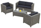 GDF Studio Venice Outdoor 4-Piece Wicker Sofa Set