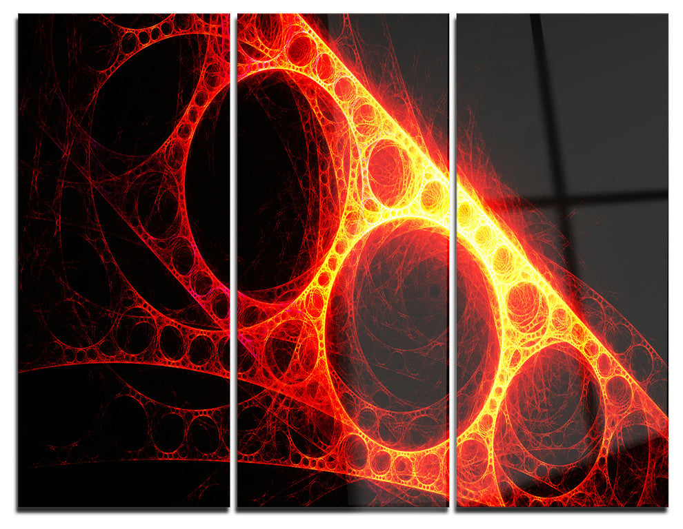 "Red Metal Construction" Digital Metal Wall Art, 3 Panels, 36"x28"