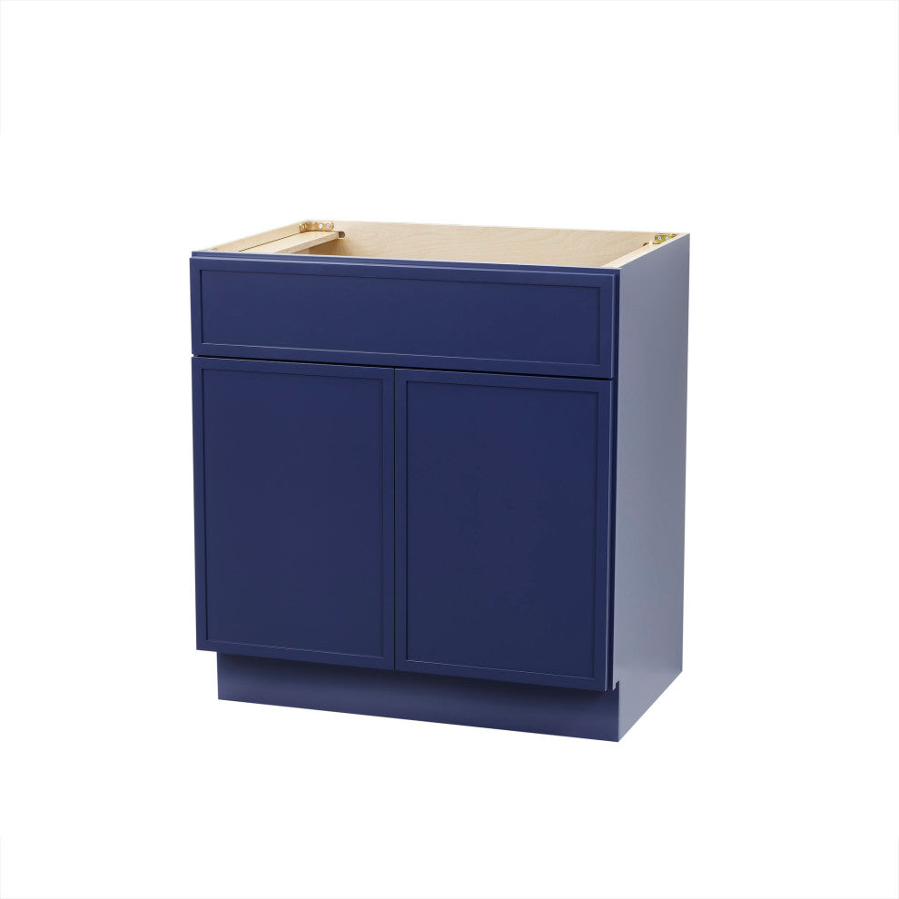 Vanity Art Birch Plywood Single Base Storage Cabinet, Blue, 30"