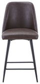 Maddox Faux Leather Upholstered Counter Height Barstool (Set of 2) - Dark Brown