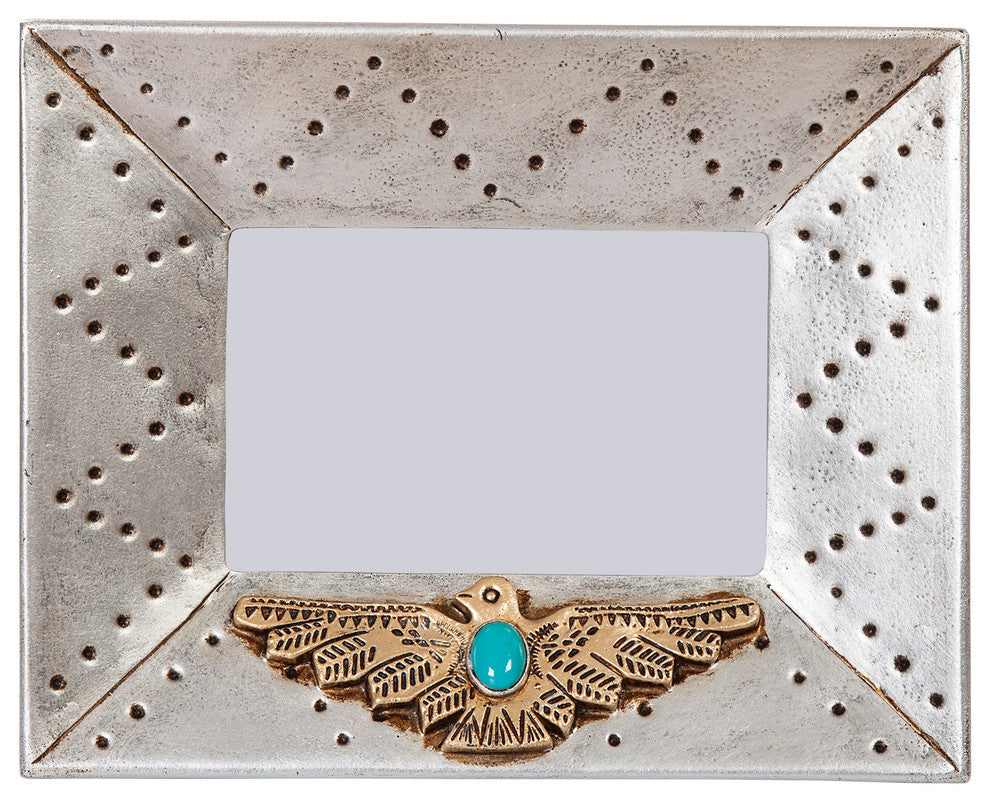 Silver Picture Frame With Thunderbird, 4"x6"