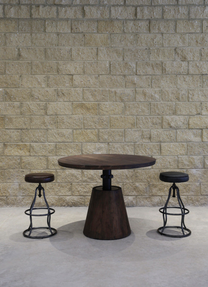 Bronx Crank Dining Table, Dark Brown