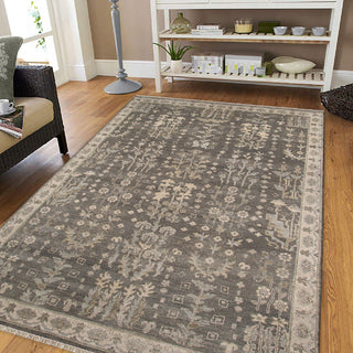 Nuit Arabe Rawe Area Rug, Gray, 8' x 10', Bordered