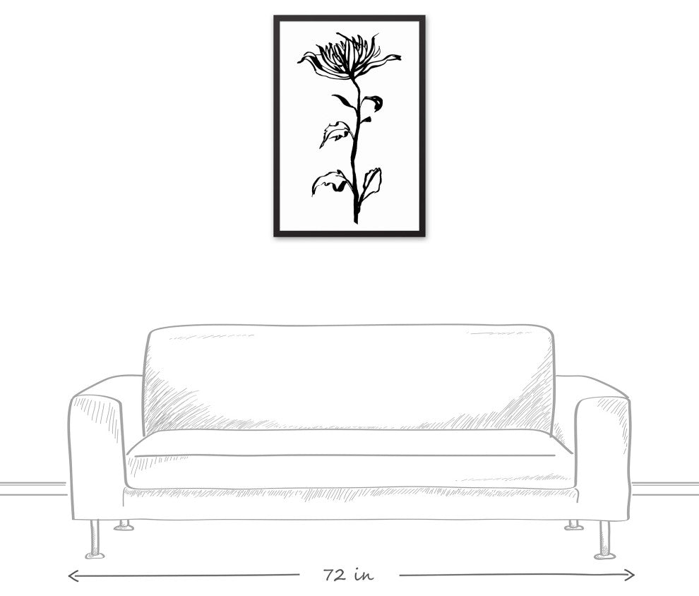Tall Botanical I 20"x30" Black Framed Canvas