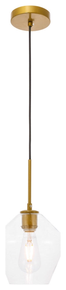 Elegant Lighting LD2256 Gene 8"W Mini Pendant - Brass