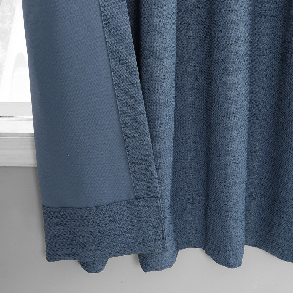 Bellino Blackout Room Darkening Single Panel Curtain, Wild Blue, 50"x63"