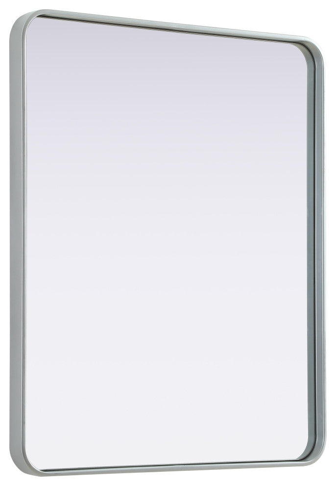 Home Living Contour Metal Rectangle Mirror 30x36, Silver