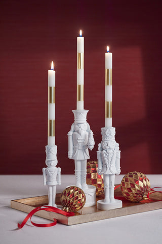 Tiler White Nutcracker Taper Candle Holder, 8"