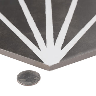 Horizon Dusk Hex Nero Porcelain Floor and Wall Tile