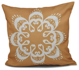 Ikat Mandala, Geometric Print Pillow, Gold, 26"x26"
