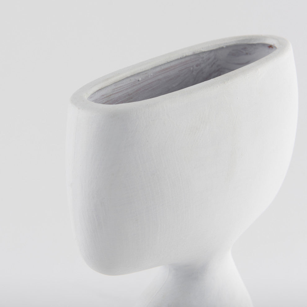 Rylee 11.6H White Ceramic Vase