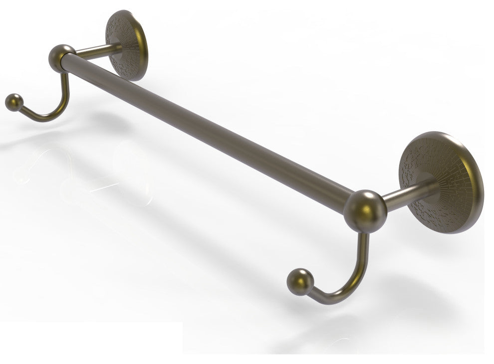 Prestige Monte Carlo 30" Towel Bar with Integrated Hooks, Antique Brass