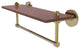 South Beach 16" Solid Wood Shelf with Towel Bar, Unlacquered Brass