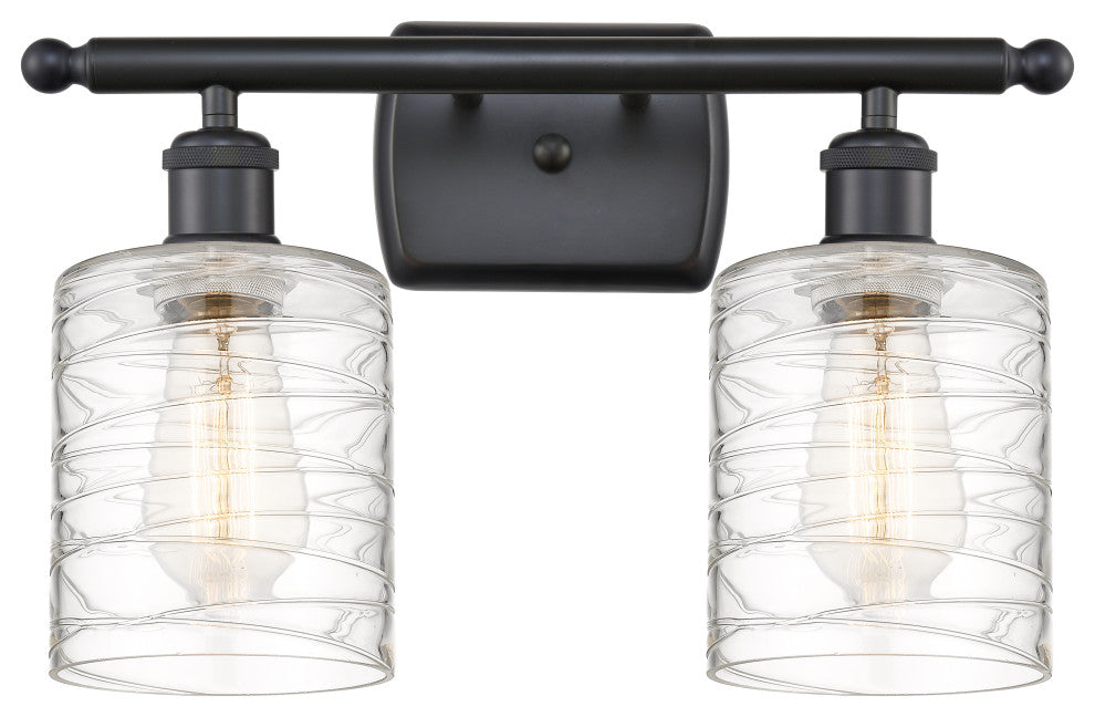 Innovations 516-2W-BK-G1113-LED 2-Light Bath Vanity Light, Matte Black